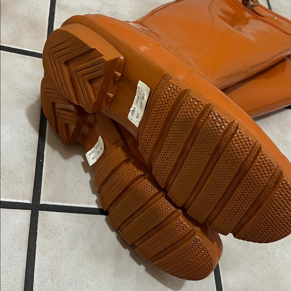 Orange Tall Rain Boots - Picture 4 of 8